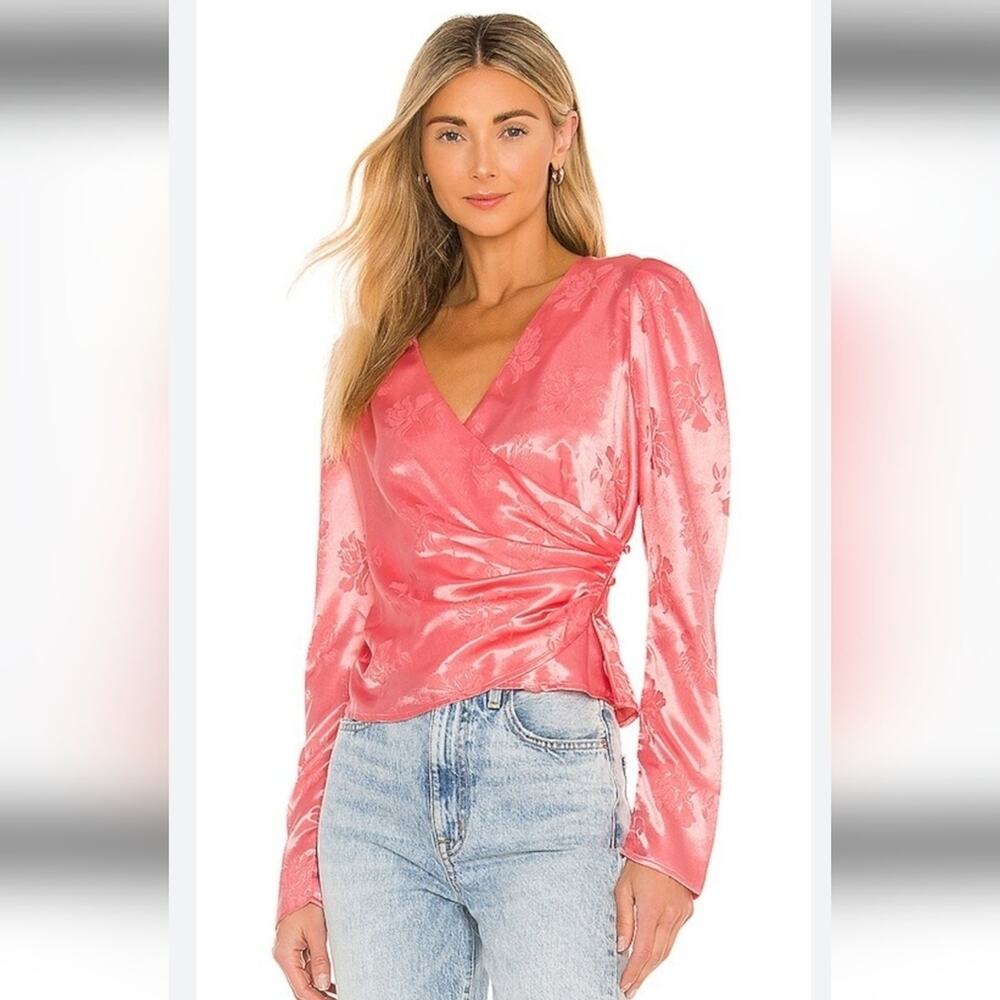 Bardot Betty Top in Watermelon Wrap Size 4 NWT Long Sleeve